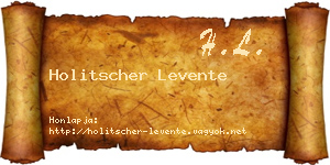 Holitscher Levente névjegykártya
